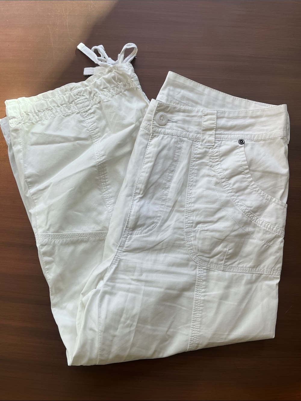 Vintage white cargo capris